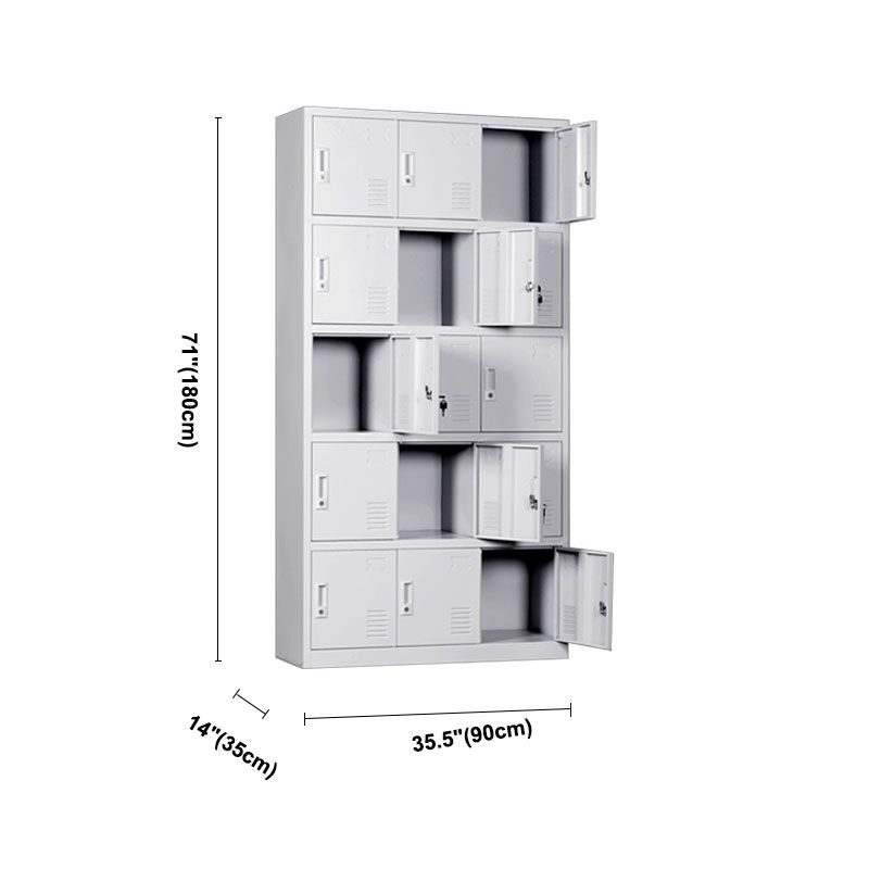 Contemporary Style Wardrobe Armoire Metal Non-Hanging Armoire with Locks
