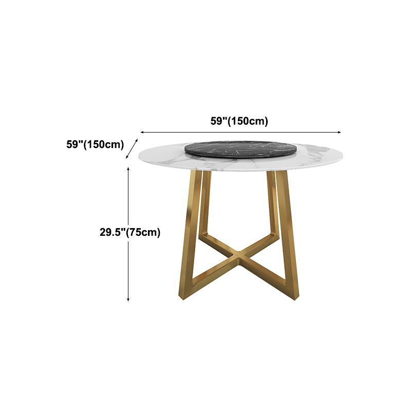 Modern Sintered Stone Dining Table Round Dinner Room Table for Dining Room