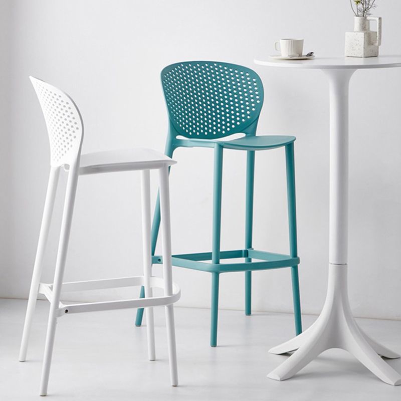 Industrial Low Back Counter Stool Plastic Counter Height Stools for Kitchen