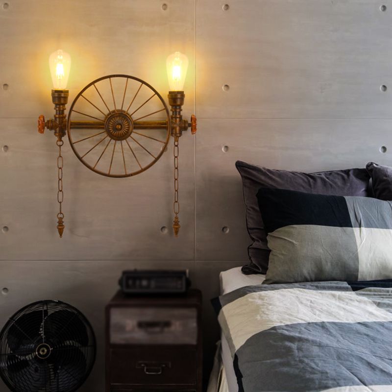 Industrial Metall Wandleuchte Wasserrohr Multi -Licht Wandleuchte für Café