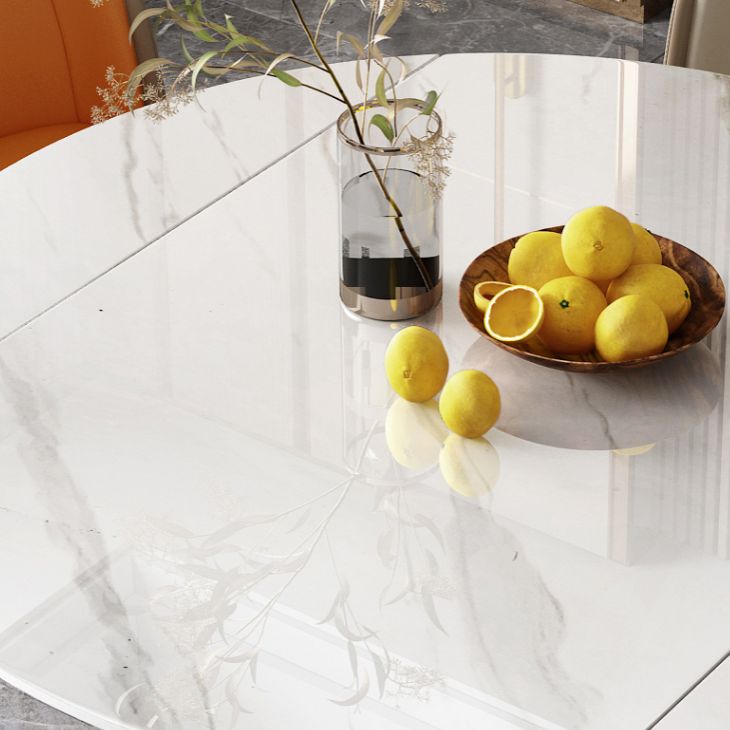 Glam Scalable Dinette Set 1/4/5/7 Pieces Round Dining Table Set with Sintered Stone Top