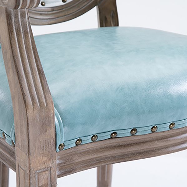 French Country Upholstered Armless Chair Home Solid Wood Dining Chair