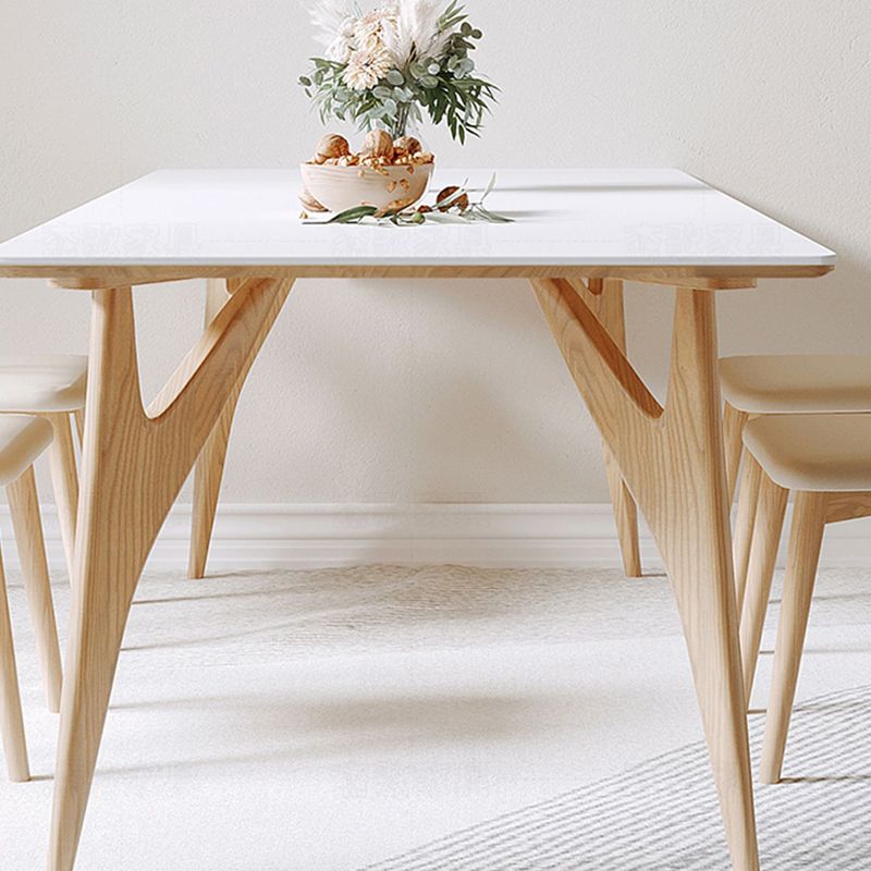 Modern Dining Table Set 1/4/7 Pieces with Wood Base Kitchen Furniture Set