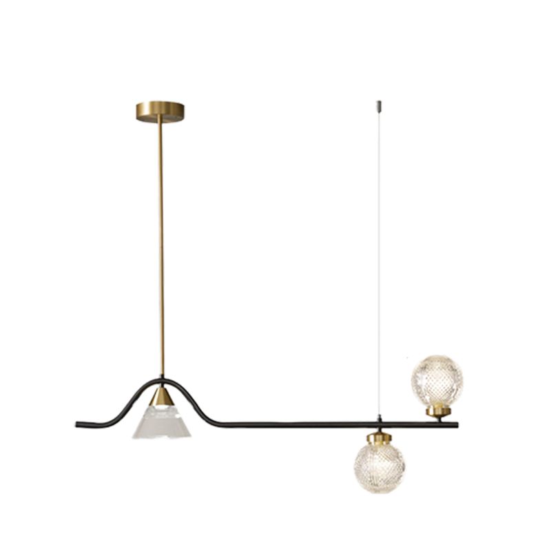 Black/Golden Kitchen Island Lighting Glass Ceiling Light for Living Room