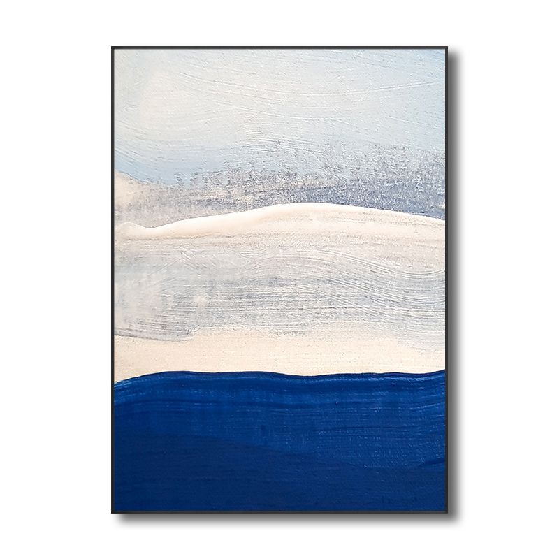 Moderne penseelstreek wanddecoratie canvas getextureerde lichte kleur schilderij voor badkamer
