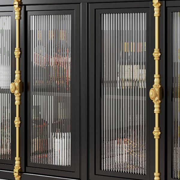 Glass Doors 36"H Kitchen Server Metal Buffet Server for Living Room