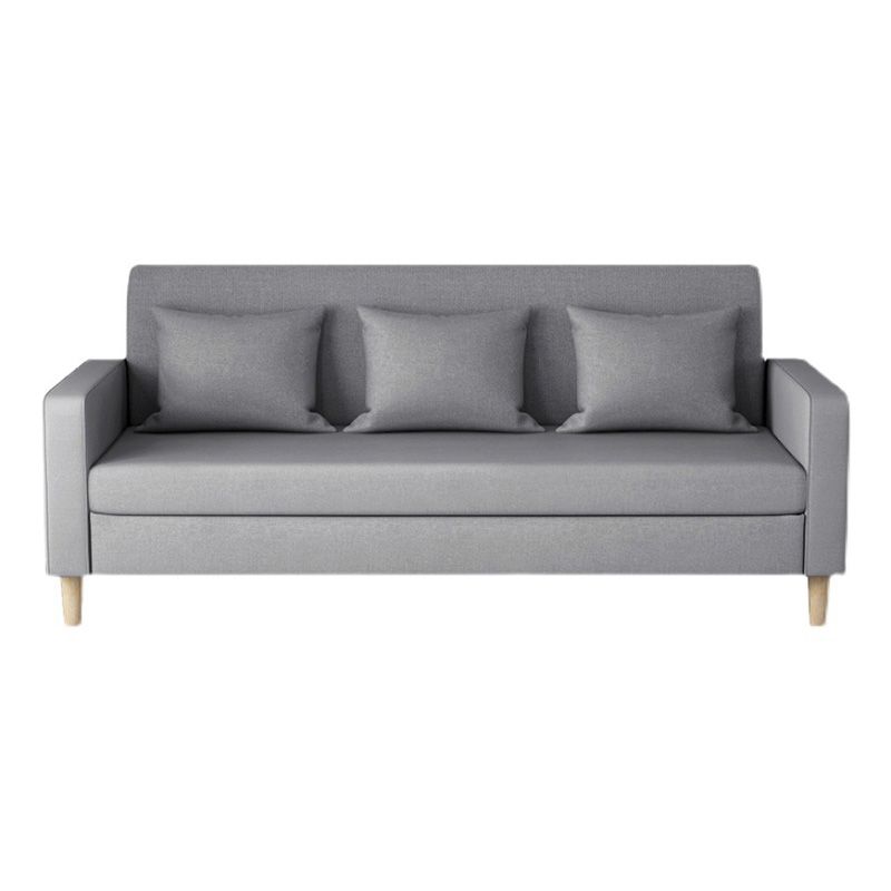 3-Seater Square Arm Sofa Scandinavian 59.06"/70.87" Linen Sofa with Pillows
