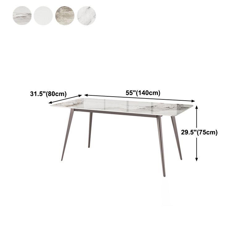 Rectangle 4 Legs Dining Table Modern Sintered Stone Dining Room Table