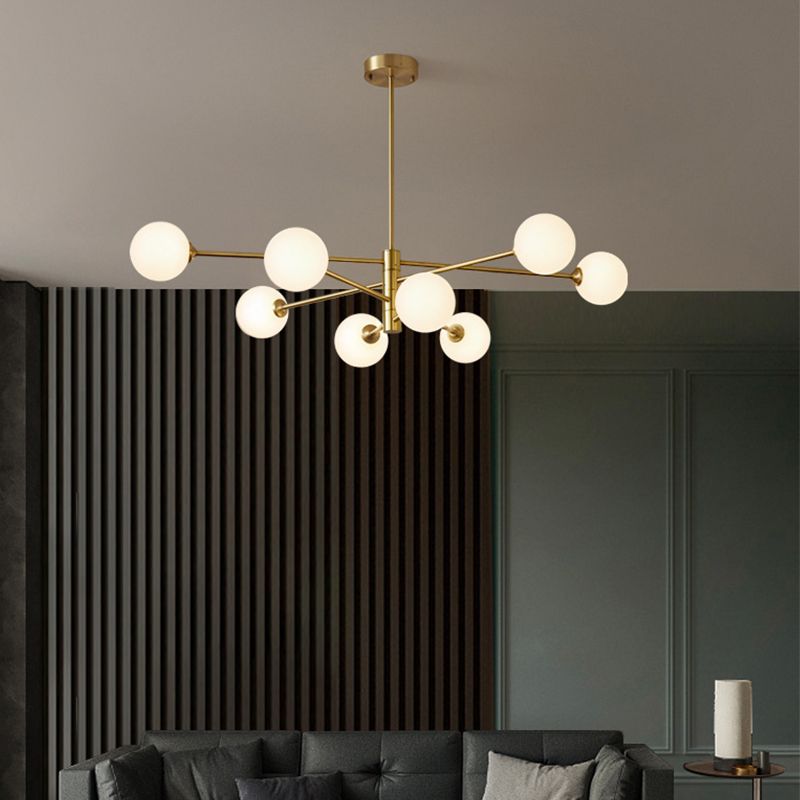 Modern Design 8-Light Chandelier, Wine Glass Shape Shade, Adjustable Height