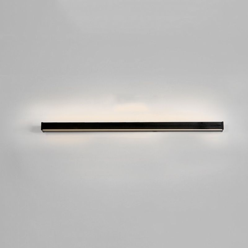 Modern Minimalist Style Linear Flush Mount Wall Sconce Aluminum Wall Mount Light Fixture in Black Finish