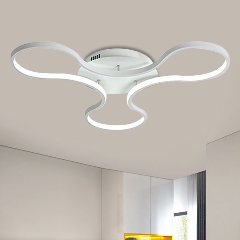Fidget Spinner Shaped Ceiling Flush Simplicity Metal White LED Flush Mount Light for Boys Room, 23"/29" Width