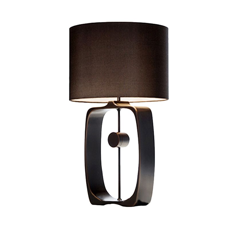 Stoffzylinder Task Light Modernismus 1 Kopf schwarzer Nachttischlampe mit Metallbasis