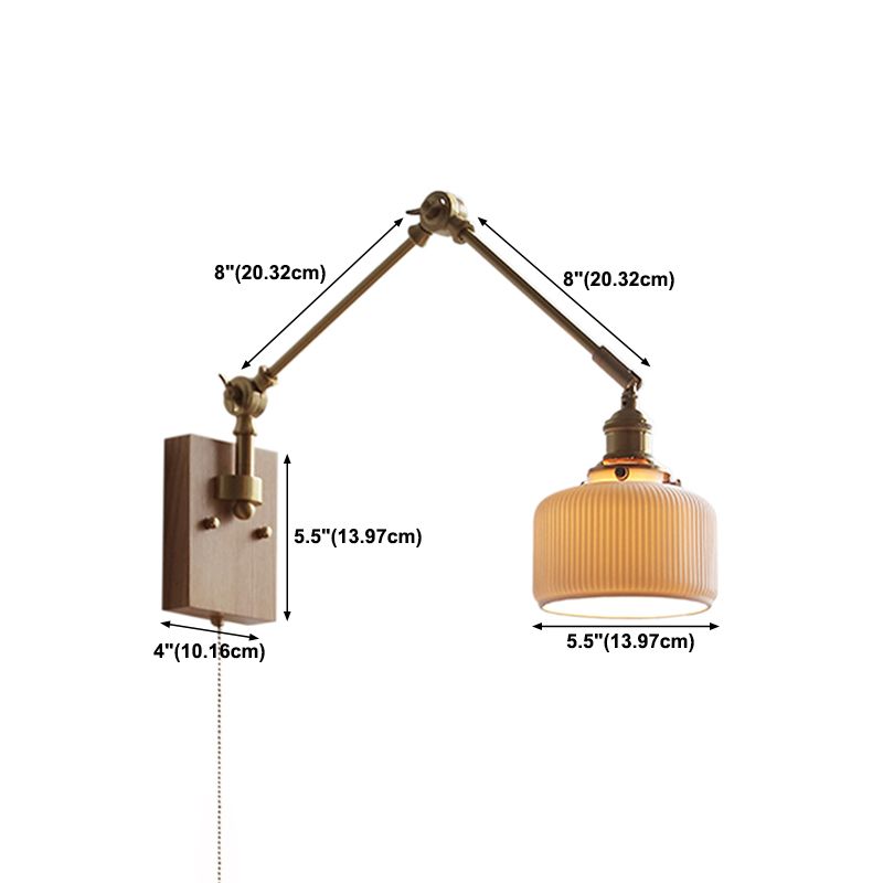 Swing Arm Wall Lamp Modern Ceramic Sconce Lighting for Bedroom