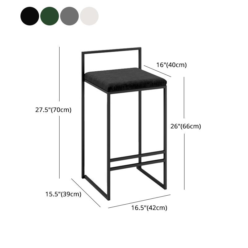 Modern Style Metal Bar Stool Low Back and Footrest Bar Stool for Kitchen (set of 2)