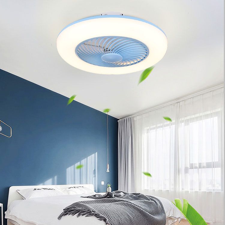 Runde Lüfterleuchte Deckenleuchte Makkaron Acryl -Esszimmer LED Semi Flush Light