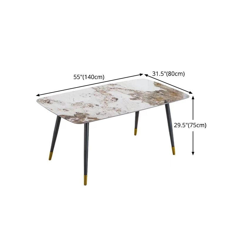 Sintered Stone Dining Table Rectangle Traditional Luxury Dining Table