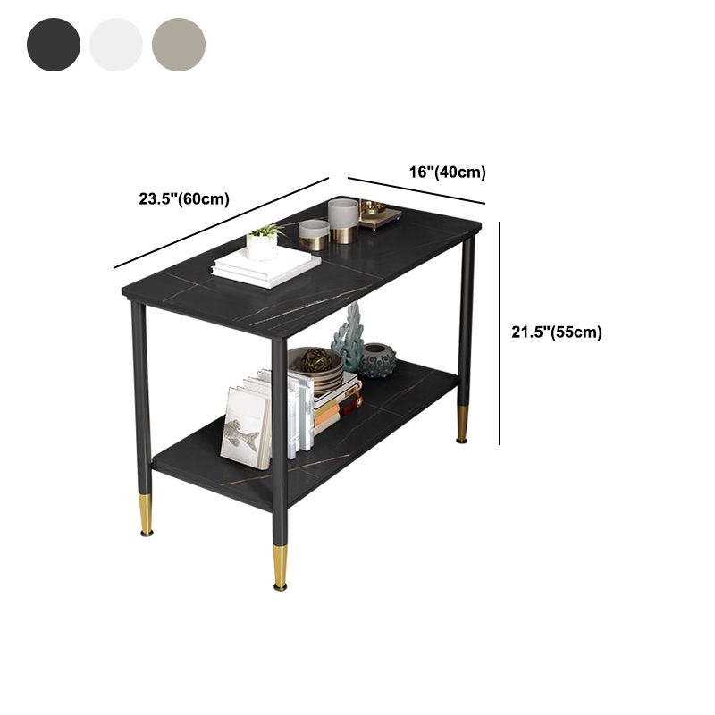 21.65" Tall  4 Legs End Table Modern Slate Rectangular Side Table