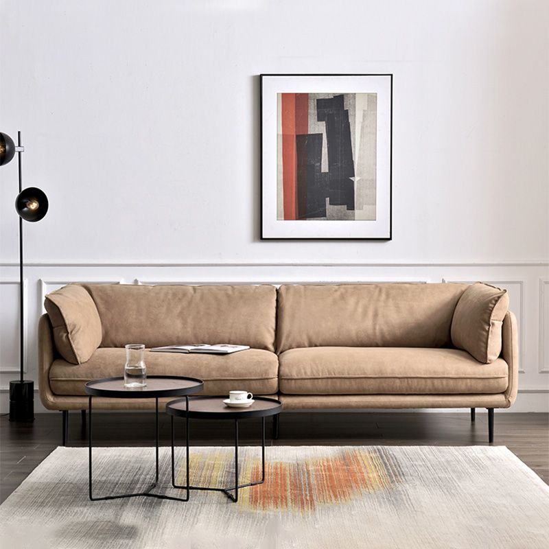 Light Brown Sectionals/Sofa with Pillow Back and Pillow Top Arm