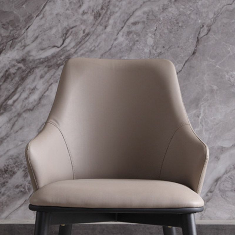 Industrial Style Arm Chair Metal Solid Back Dining Room Chair for Dining Room