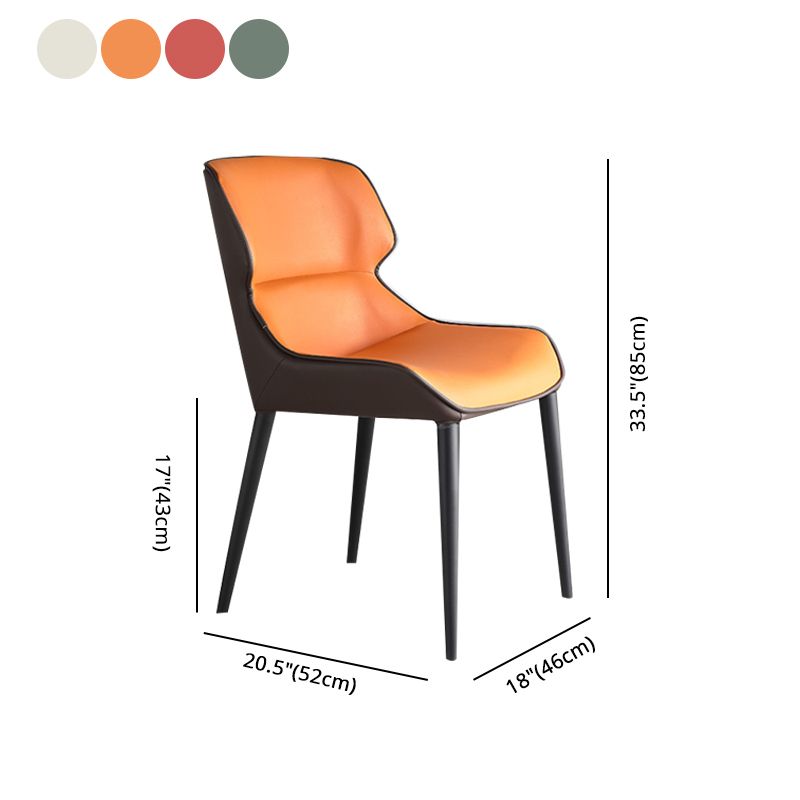 Chaises de salle à manger modernes en cuir PU, fauteuils de salle à manger en métal pour usage domestique