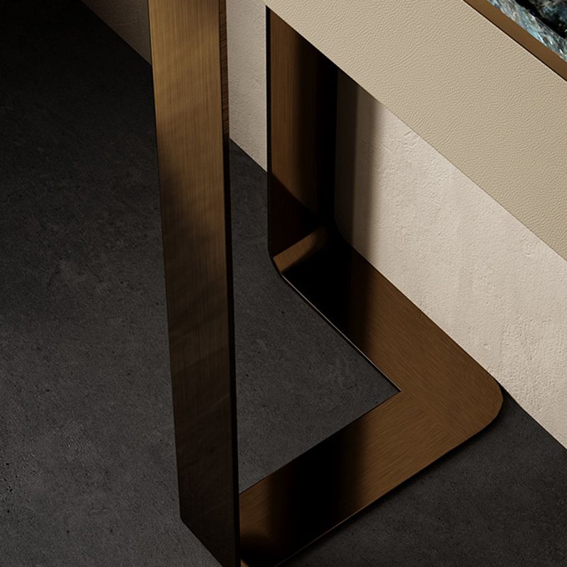Modern Console Accent Table with Stainless Steel Bracket for Hall