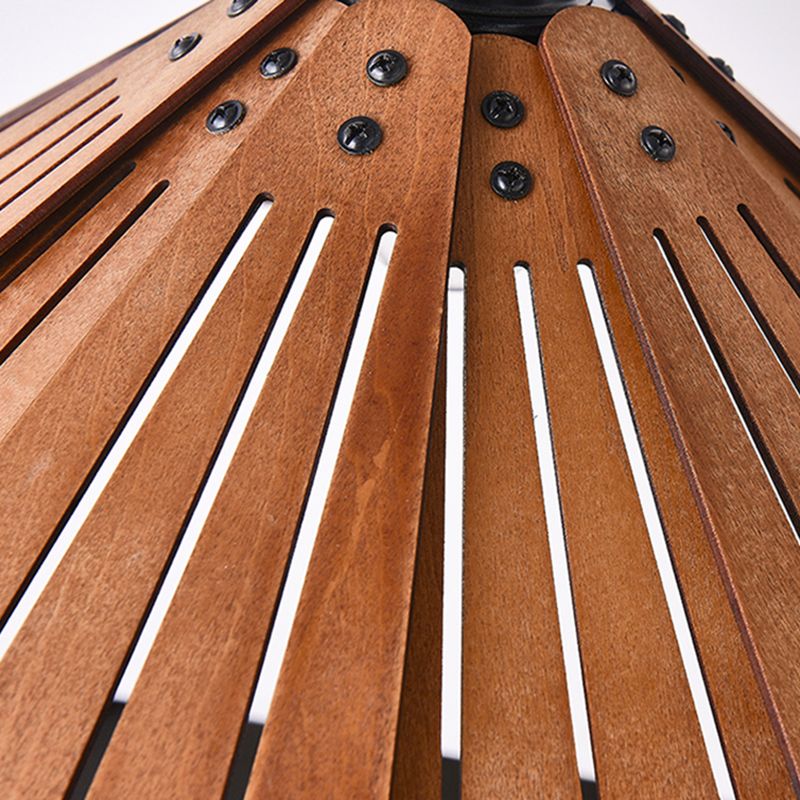 Côté à cône en bois Éclairage pendentif style moderne 1 lumière suspendue pour le salon