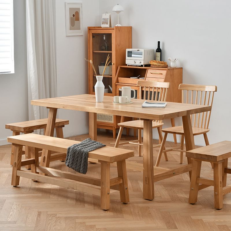 Modern 1/6 Pieces Dining Set Rectangle Pine Wood Dining Table for Dining Room kItchen