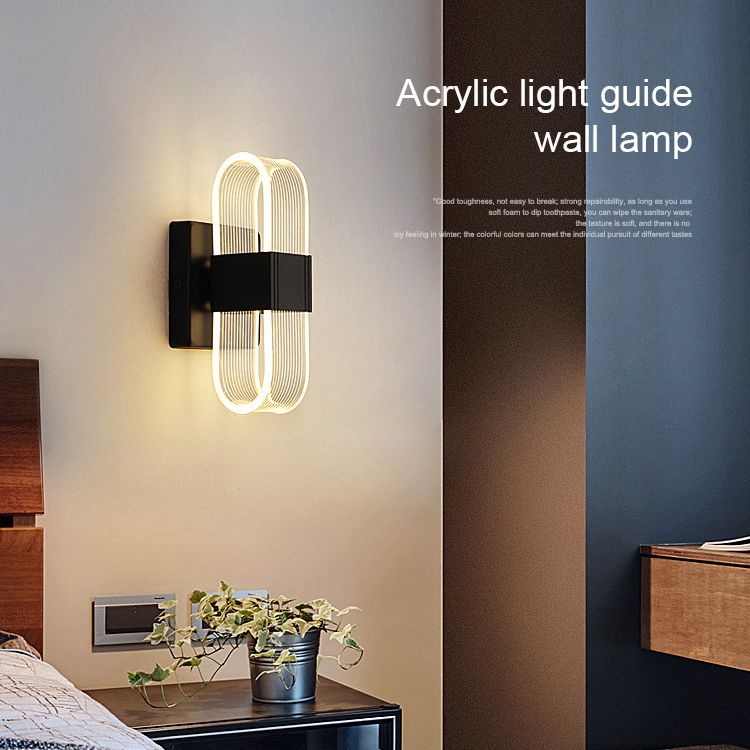 Ellipse Bedroom Wall Mount Light Fixture Metal LED Nordic Wall Mounted Light Fixture