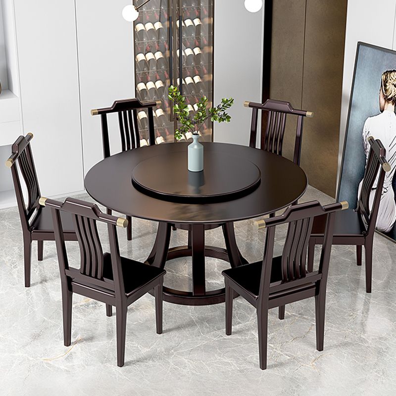 Rubberwood Dining Table Round Pedestal Dinner Table for Dining Room