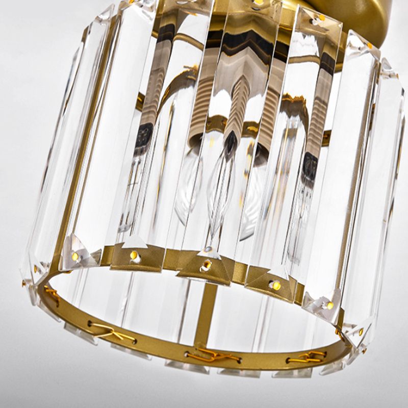 Modern Crystal Ceiling Lamp Geometric Flush Mount Light Fixture for Bedroom