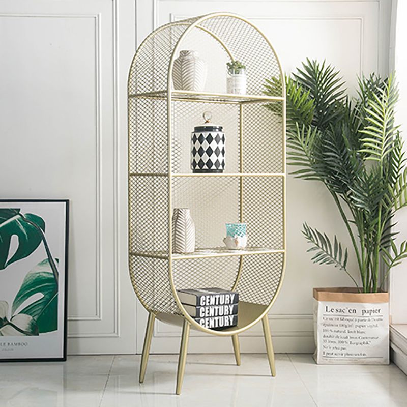 Glam Metal Bookshelf Standard Book Shelf for Home Office 11.8" Wide