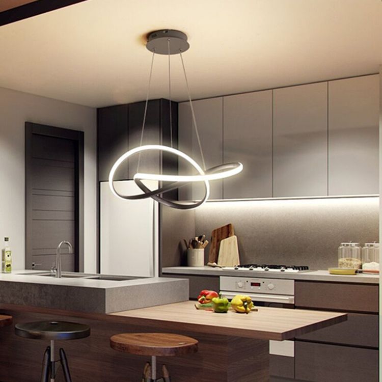 Nordic Linear Chandelier Single Light LED Chandelier Pendant for Living Room