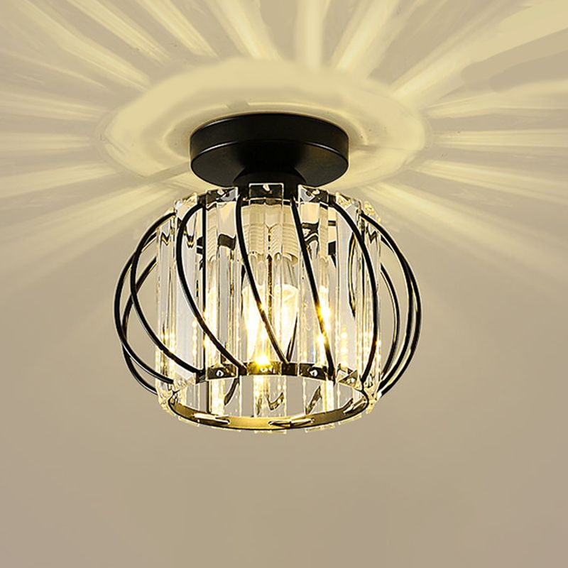 Luminaire de plafond de lanterne de Style moderne, luminaire de plafond d'allée en cristal