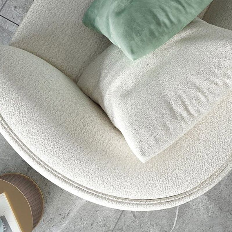 Nordic Stationary Living Room Tuxedo Arm White Curved Sofa Chaise