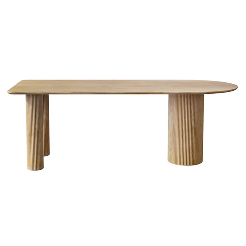 Table à manger contemporaine table en bois massif en bois avec 3 jambes pour salle à manger