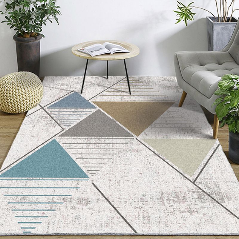 Green Graphic Rug Polyester Magnificent Rug Washable Rug for Living Room