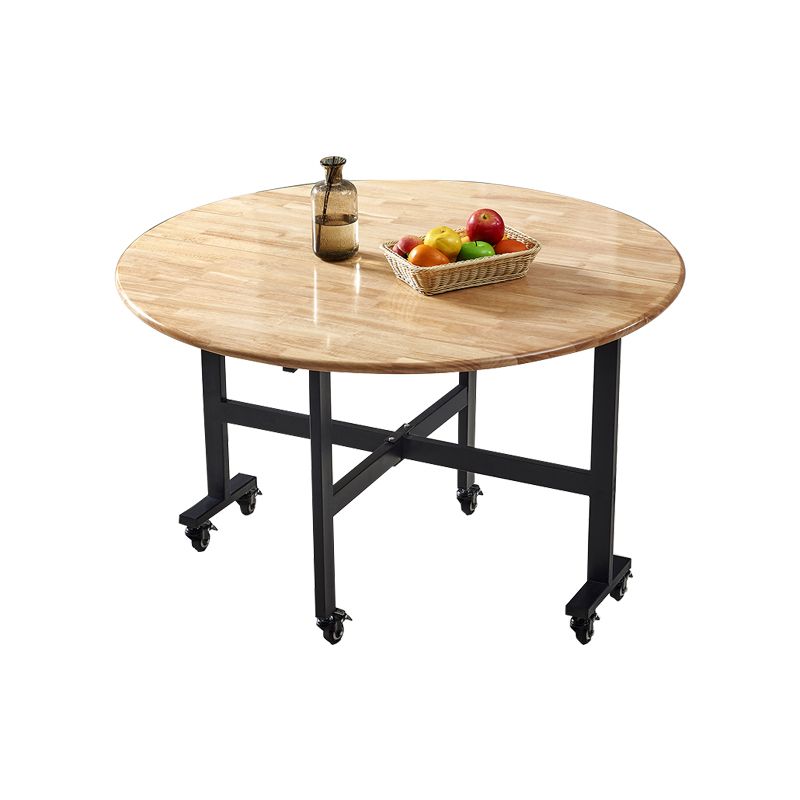 Modern Style Round Solid Wood Dining Table in Natural Color for Dining Room