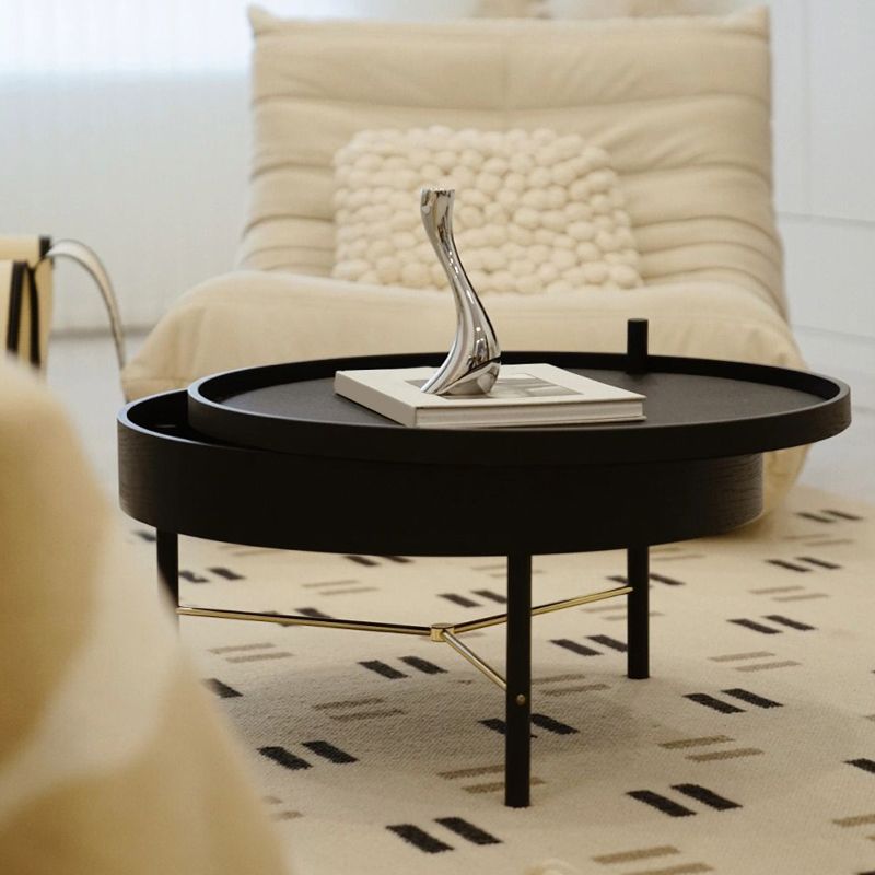 Scandinavian Round 1 Single Coffee Table Solid Wood Cocktail Table