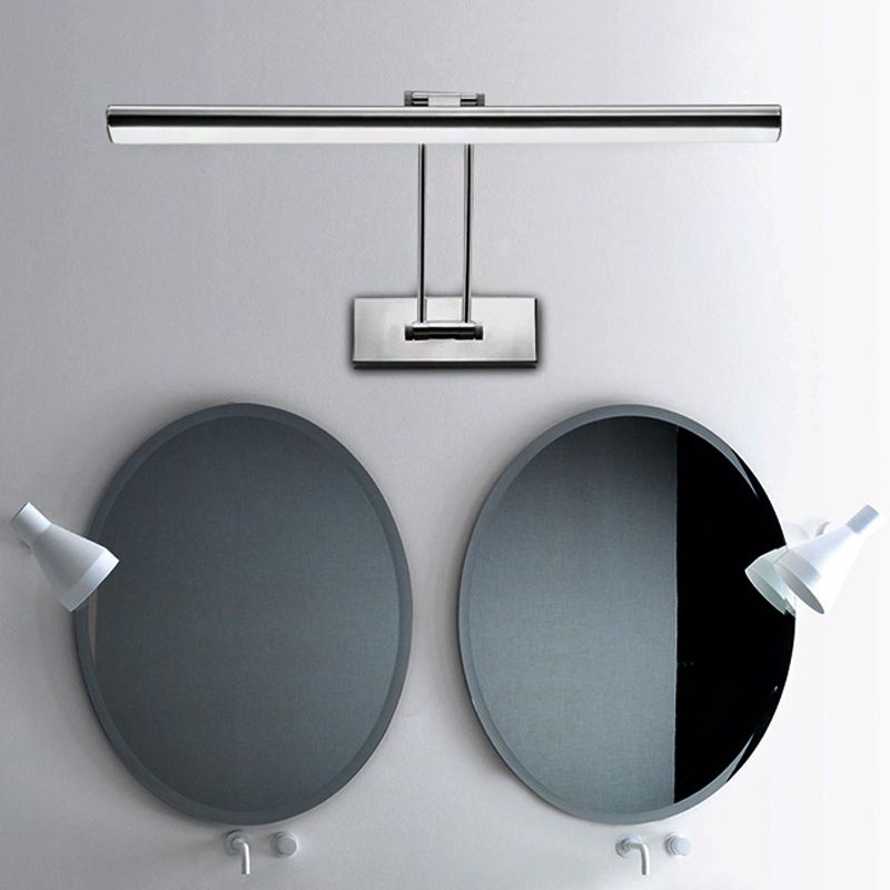 Fixage de vanité linéaire en acier inoxydable Style contemporain 16 "/21,5" Dia LED chromé mural clair pour salle de bain