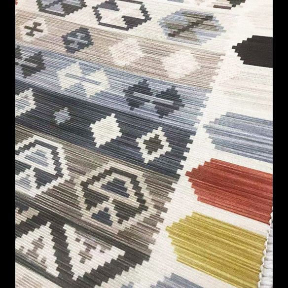 Luxurious Plants Printed Fireplace Rug Modern Stylish Indoor Carpet Polyester Anti-Slip Backing Rug