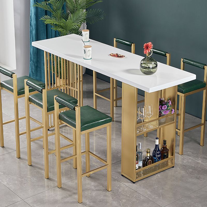 Table du comptoir supérieur en bois blanc avec table de barre de hauteur de 42 pouces