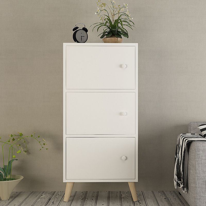 9.44" Wide Storage Cabinet with Doors Contemporary Wooden Accent Cabinet