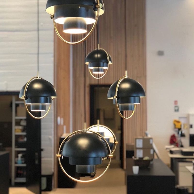 Costilería colgante colgante de hierro negro Luz de 1 luces de 1 luces para sala de estar