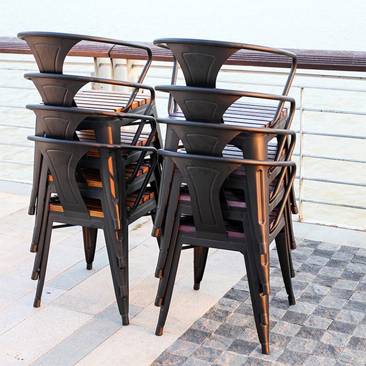 Contemporary Style 1/3/5 Pieces Metal Dining Set Reclaimed Wood Dining Table Set