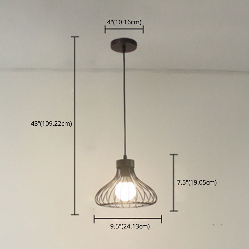 Retro smeedijzeren industriële stijl kroonluchter 1 licht zwarte hanglampje keukenverlichting