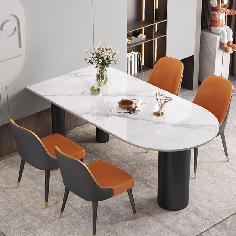 White Stone Top Dinner Room Kitchen Table Modern Tripod Base Dining Table