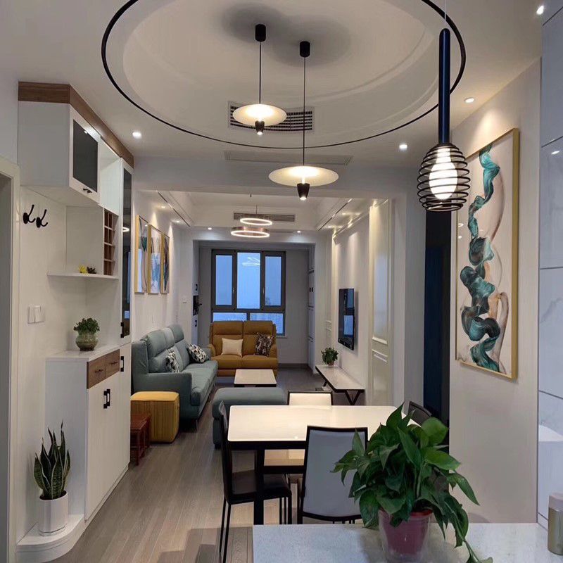 Éclairage suspendu contemporain créatif Pendentif métallique pour le café Room Coffier