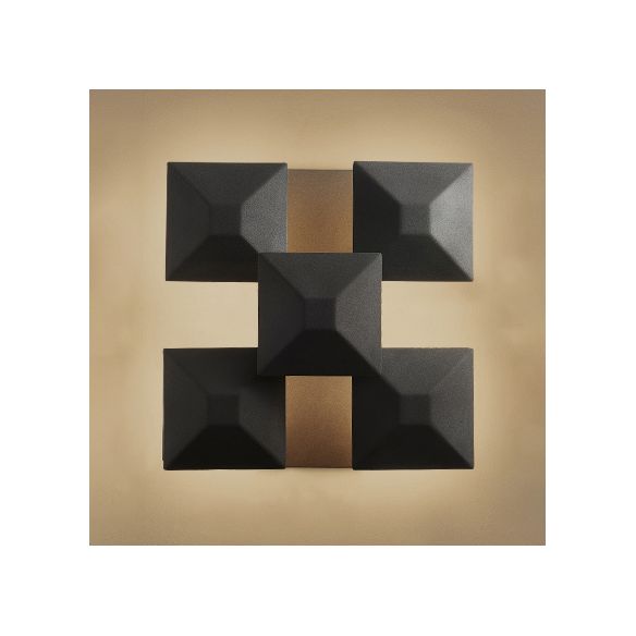 Lampada a parete geometrica in bianco/nero modernista 1/3 luci con tonalità metallica.