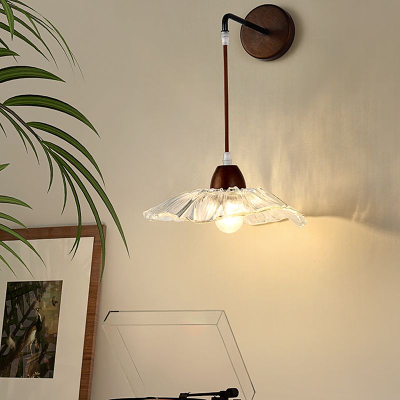 Japanese Style Wall Light Geometry Shape Wall Lamp with Glass Shade for Living Room