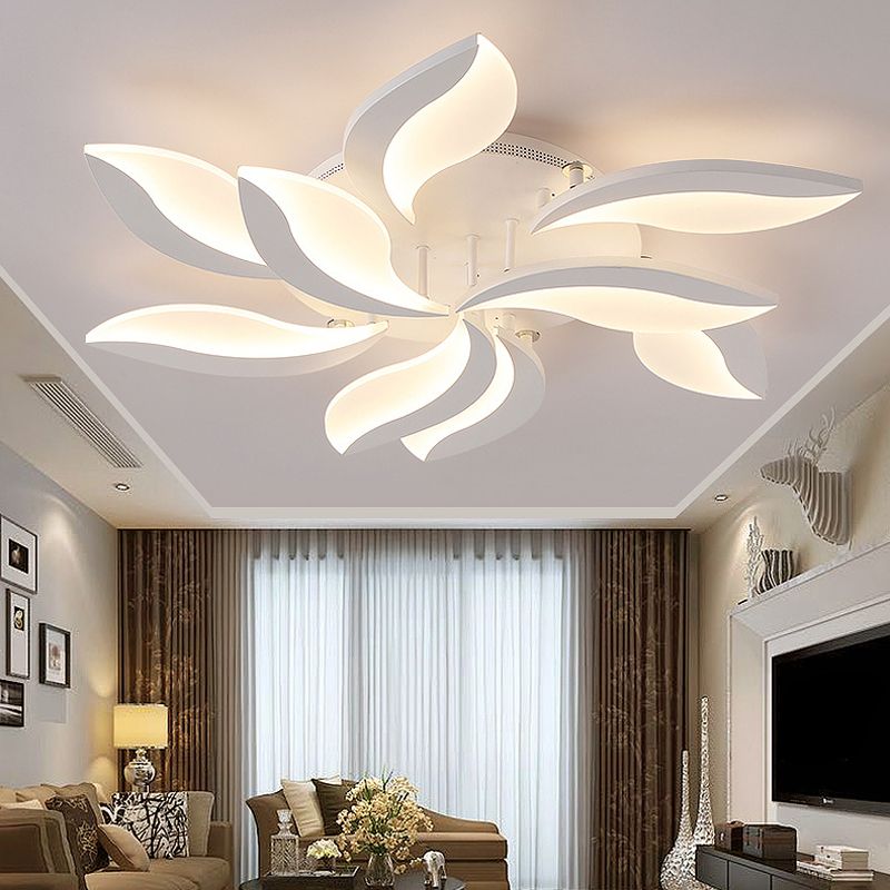 Witte bladvormige inbouwverlichting Hedendaags 3/12/15 lichts Acryl LED semi-inbouw plafondlamp
